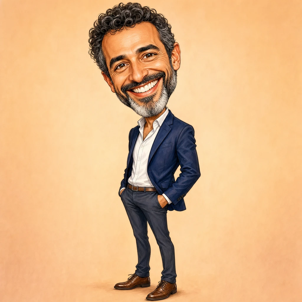 Big Head Classic illustration — Bold features on a big, happy head
