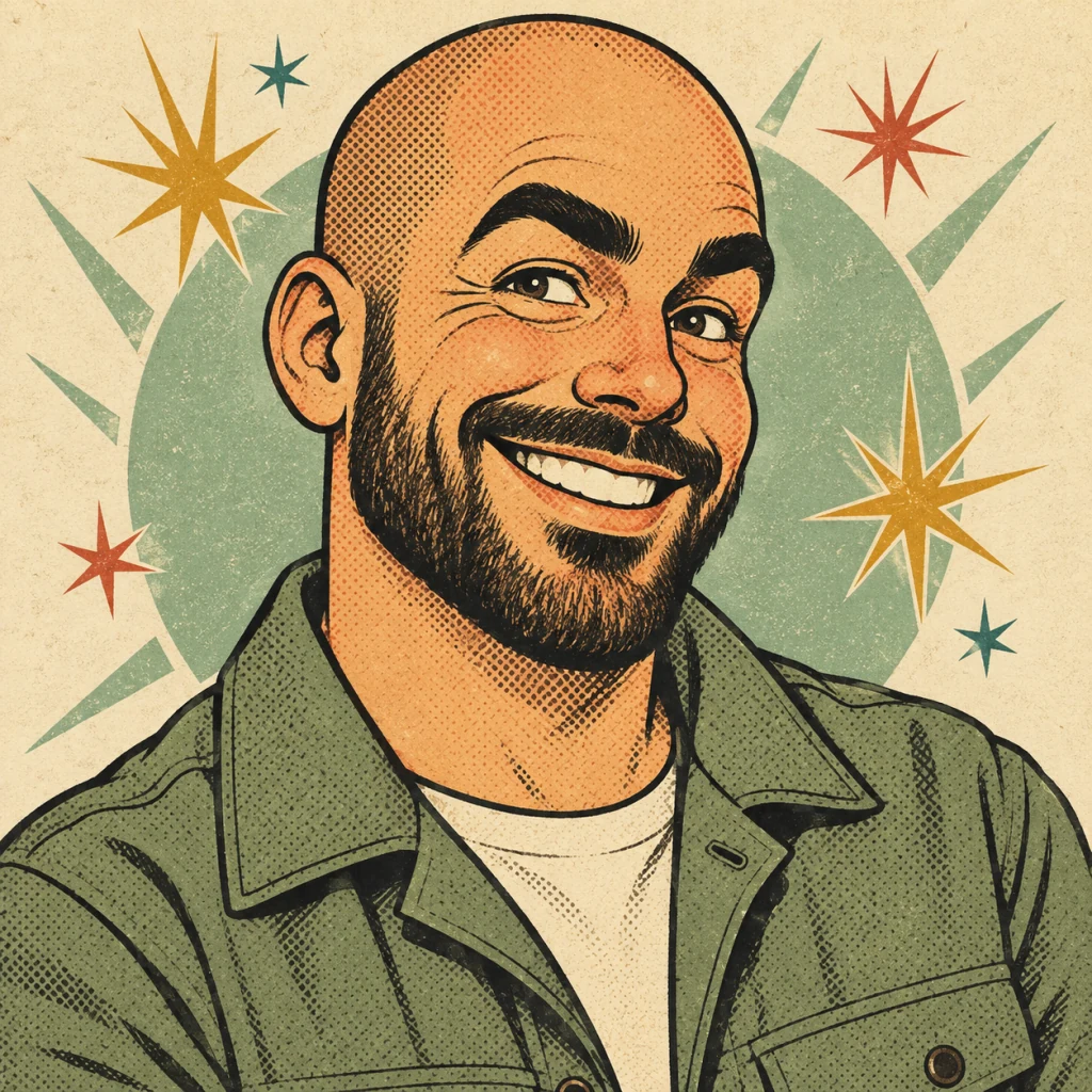 Retro Comic illustration — Bold ink and vintage halftone